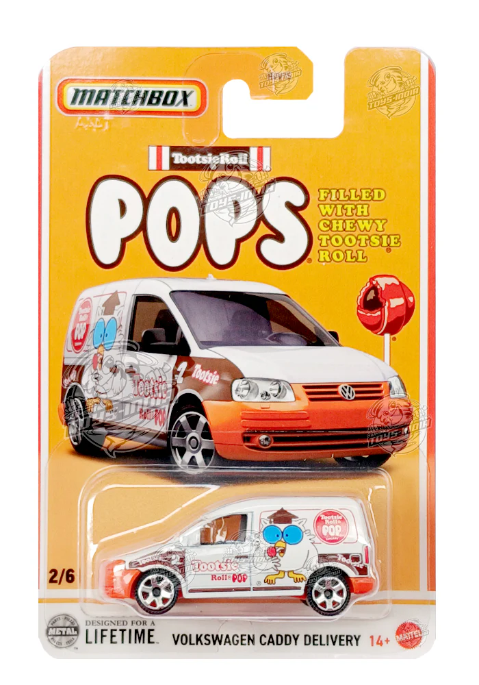 EXCLUSIVES Matchbox Volkswagen Caddy Delivery - White / Orange - 2024 Card (With Protector Case)