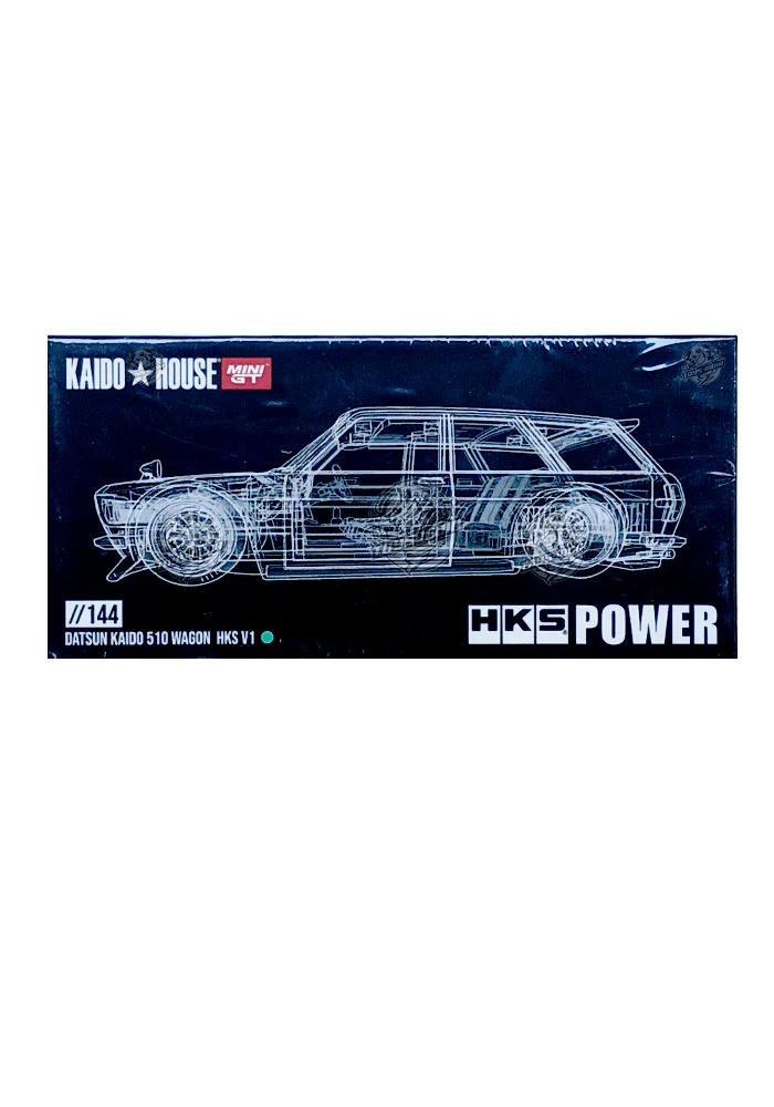 EXCLUSIVES MINI GT Kaido House Datsun Kaido 510 Wagon HKS V2 - Black / Green (Scale 1:64) - Image 2