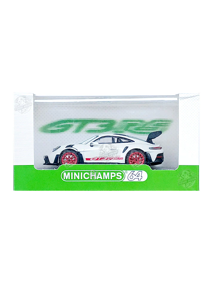 EXCLUSIVES Minichamps 64 Porsche 911 (992) GT3 RS - White / Red (Scale 1:64) - Image 2