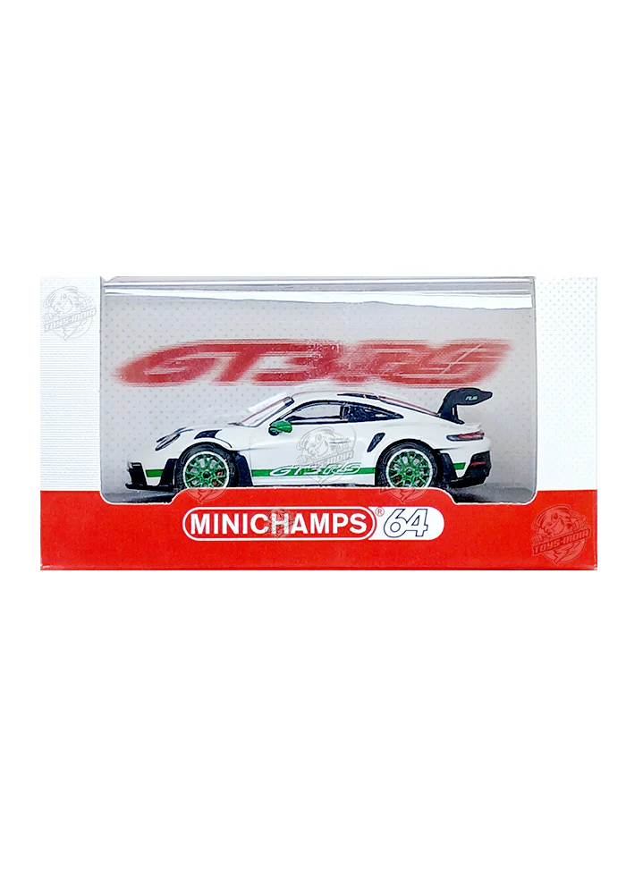 EXCLUSIVES Minichamps 64 Porsche 911 (992) GT3 RS - White / Green (Scale 1:64) - Image 2