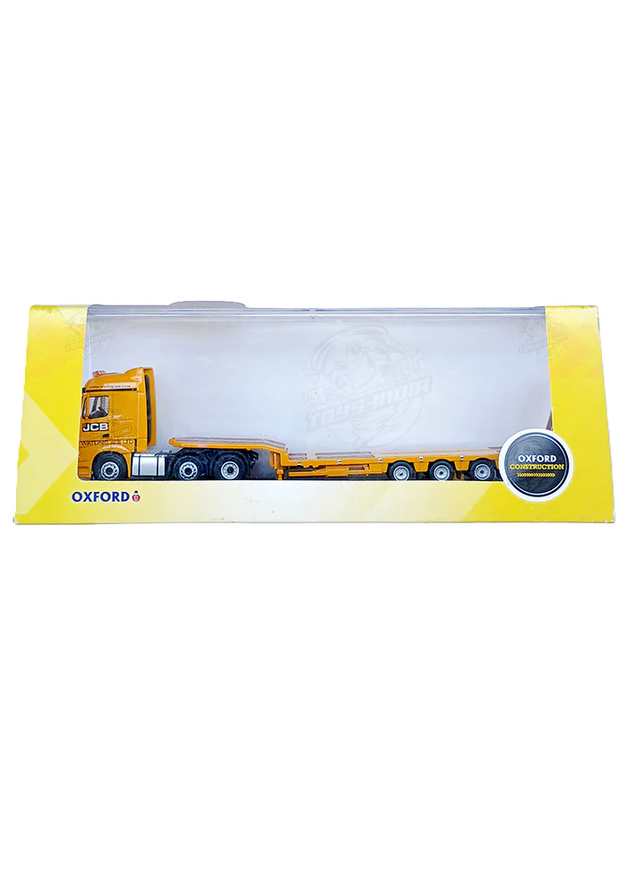 EXCLUSIVES Oxford JCB Heavy Haulage Truck - Yellow / Brown (Scale 1:76) (Slight crack on the display box) - Image 6