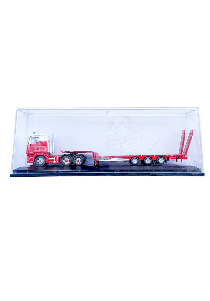 EXCLUSIVES Oxford Stobart Heavy Haulage Truck - Red / White (Scale 1:76) (Slight crack on the display box) - Image 4