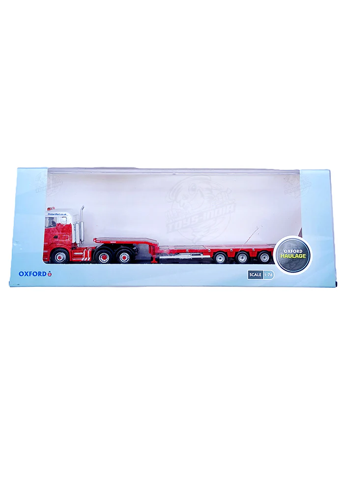 EXCLUSIVES Oxford Stobart Heavy Haulage Truck - Red / White (Scale 1:76) (Slight crack on the display box) - Image 7