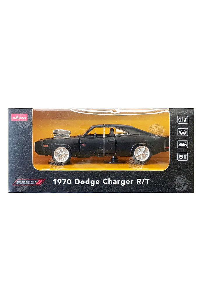 EXCLUSIVES Rastar 1970 Dodge Charger R/T - Black (Scale 1:36)