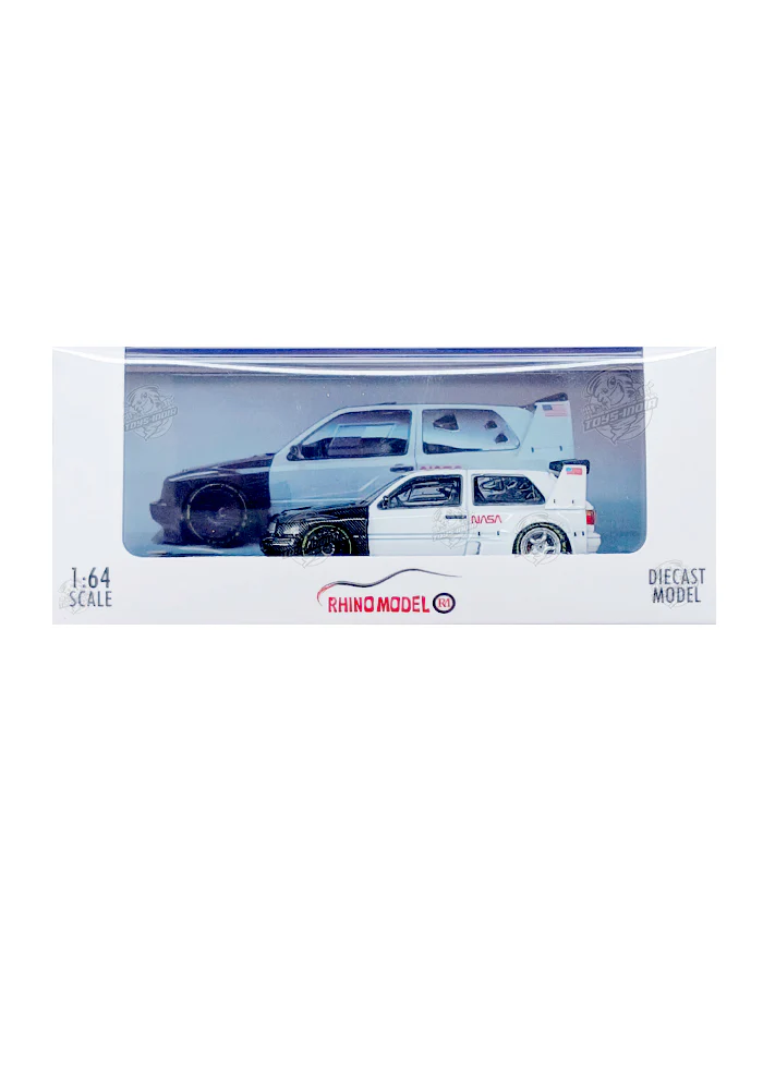 EXCLUSIVES Rhino Model Volkswagen Golf 3 - White / Black (Scale 1:64)
