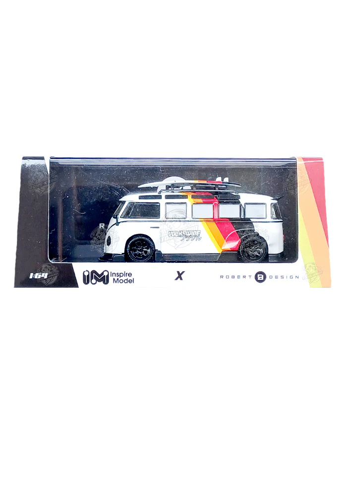 EXCLUSIVES ROB3 Works Robert Design Volkswagen T1 Bus - White / Black (Scale 1:64)