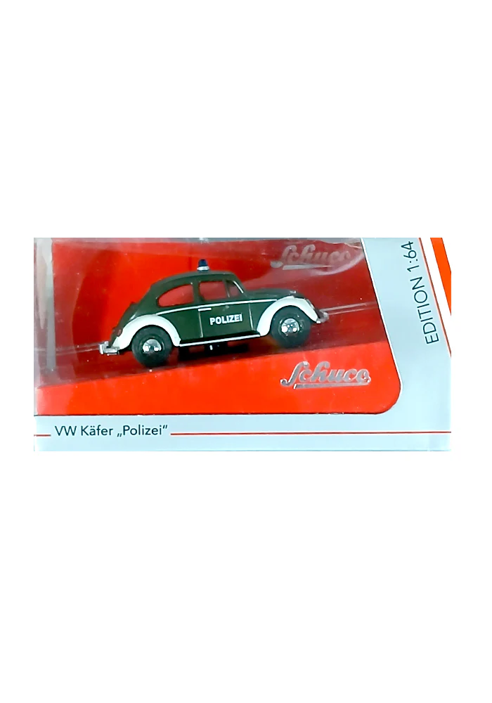 EXCLUSIVES Schuco VW Kafer Polizei - Green / White (Scale 1:64)