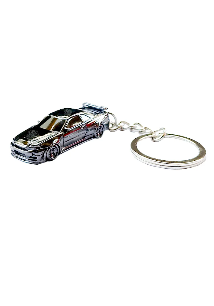 EXCLUSIVES Seeker Nissan GTR R34 Keychain - Black (Scale 1:64)