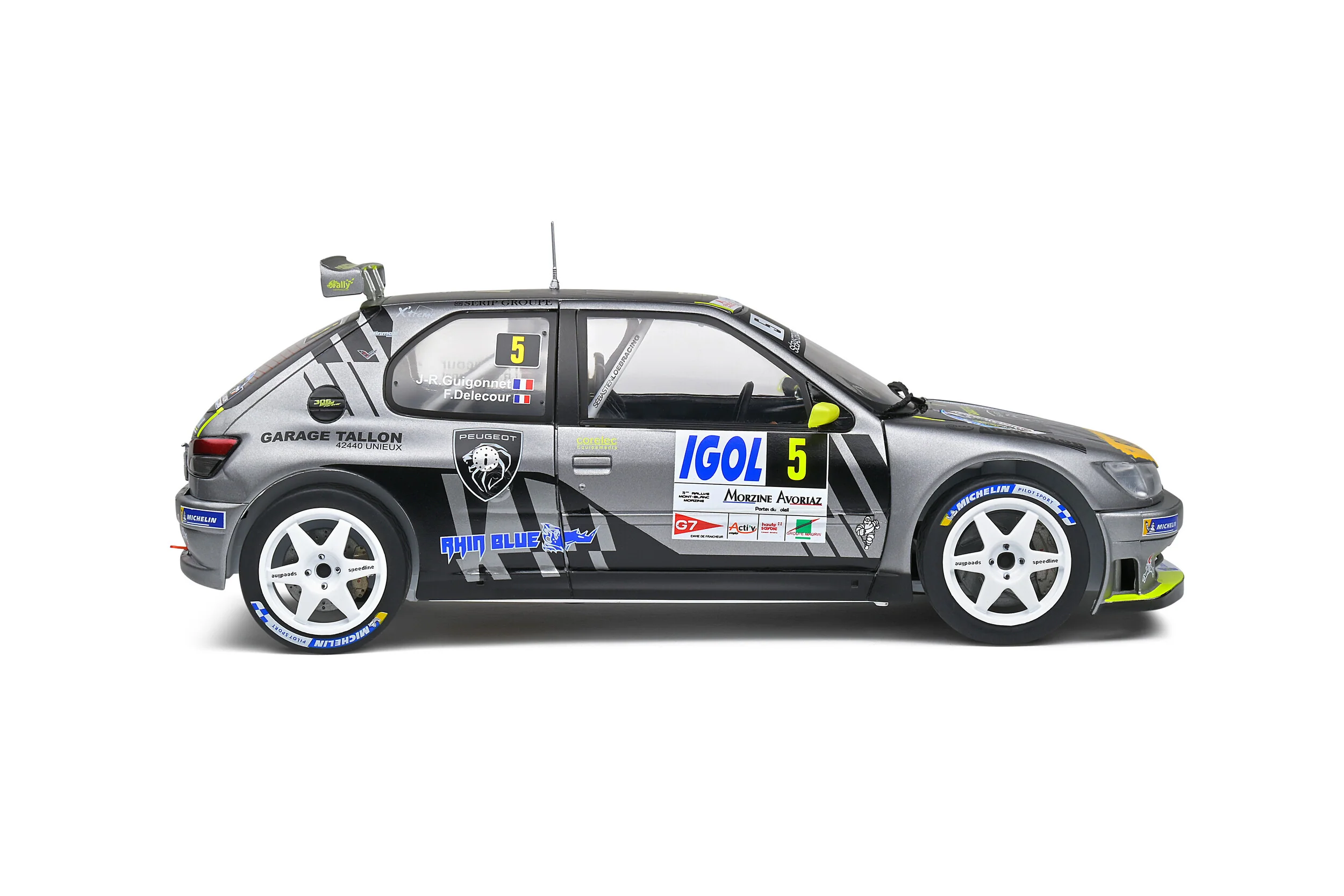 Solido Peugeot 306 Maxi Rally Du Mont Blanc 2021 - Grey - 2023 (Scale 1:18) - Image 5