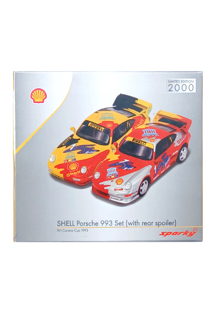 EXCLUSIVES Sparky Limited Edition Shell Porsche 993 - Yellow & Red (2-Pack) (Scale 1:64)