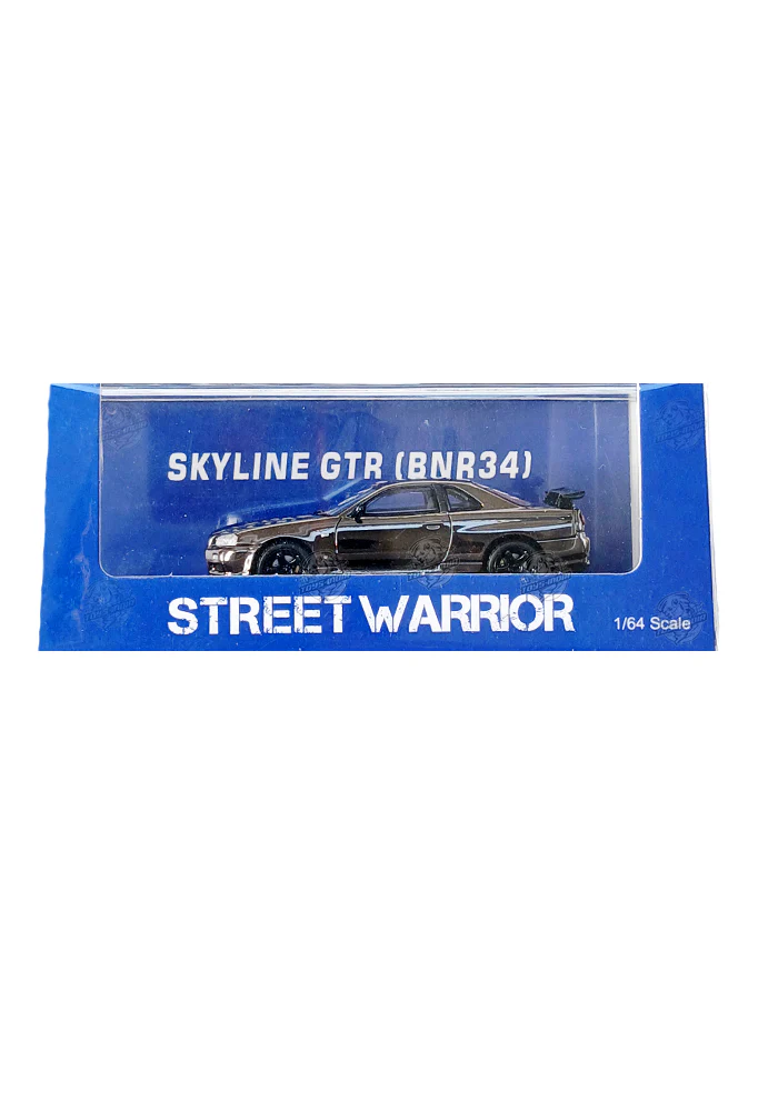 EXCLUSIVES Street Warrior Nissan Skyline GTR (BNR34) - Grey (Scale 1:64)
