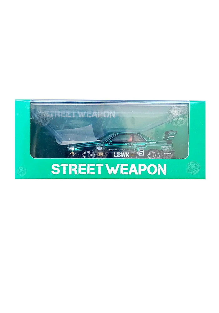 EXCLUSIVES Street Weapon LBWK Nissan Skyline ER34- Green / Black (Scale 1:64)