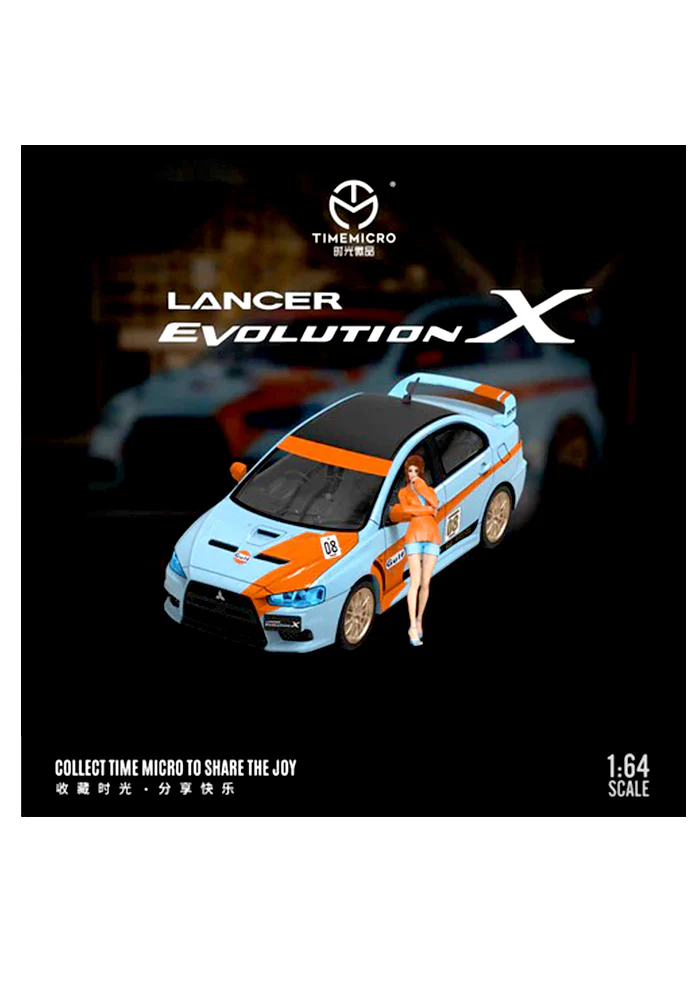 Exclusives Timemicro Gulf Mitsubishi EVO 10th Generation - Blue / Orange (Scale 1:64) - Image 3