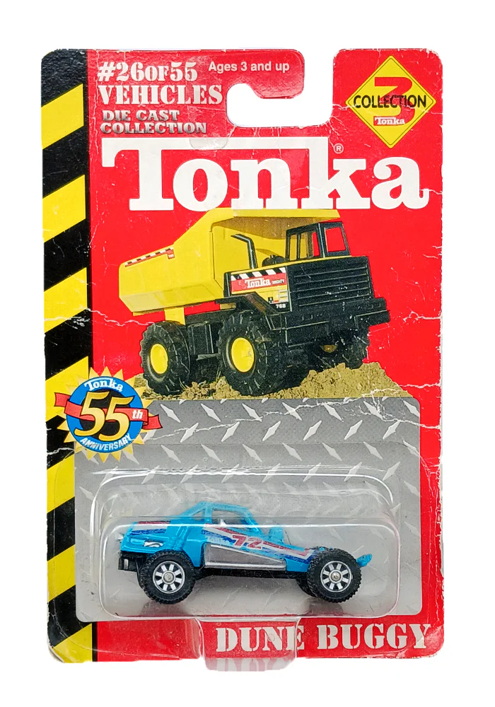 EXCLUSIVES Tonka Dune Buggy - Blue - 2002 Card (Creased Card / Car in Excellent Condition) (Scale 1:64)