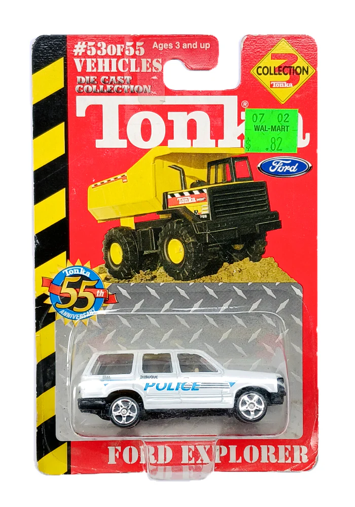 EXCLUSIVES Tonka Ford Explorer - White 2002 Card (Scale 1:64)