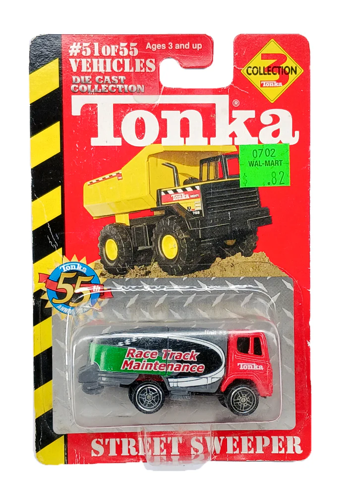 EXCLUSIVES Tonka Street Sweeper - Red 2002 Card (Scale 1:64)
