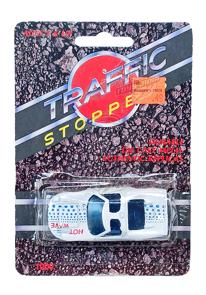 EXCLUSIVES Traffic Stoppers Car - White / Blue (Card Damage / Car in Excellent Condition) (Scale 1:64)