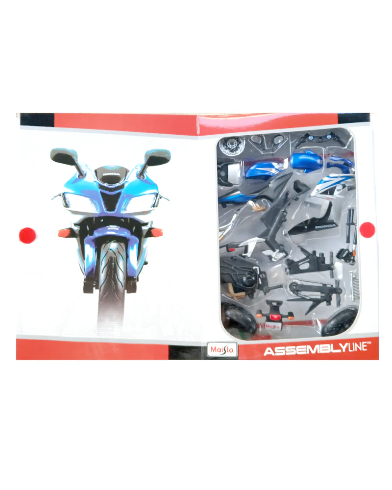 Maisto Assembly Line Metal Model Kit Honda CBR 600 RR - Silver / Blue (28 Pcs.) (1:12 Scale) - Image 3