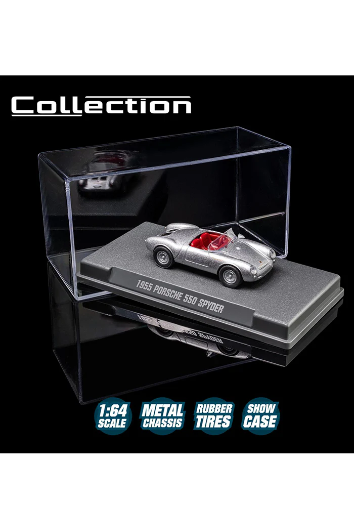 Majorette Collection Metal 1955 Porsche 550 Spyder - Silver - 2025 Card - Image 3