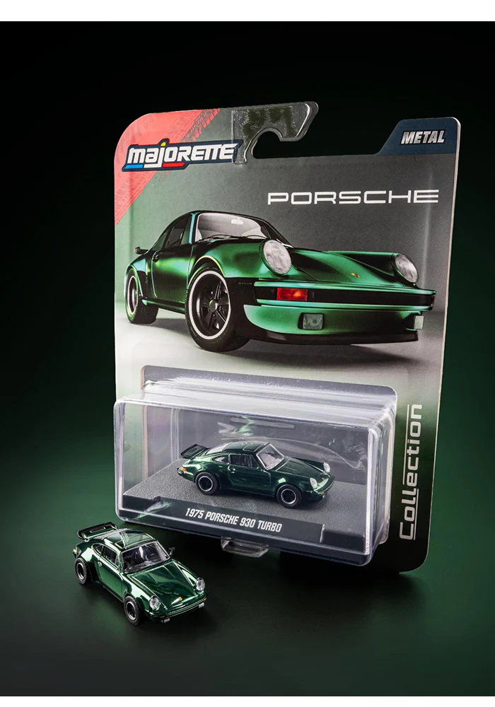 Majorette Collection Metal 1975 Porsche 930 Turbo - Green - 2025 Card - Image 4