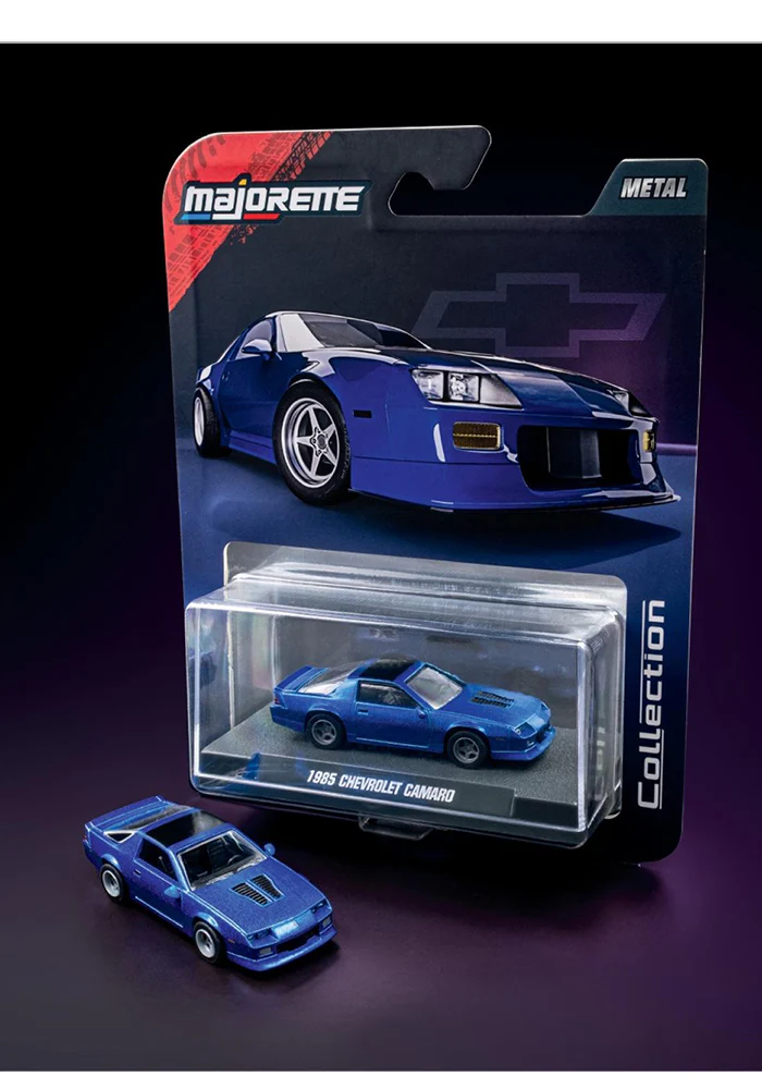 Majorette Collection Metal 1985 Chevrolet Camaro - Blue - 2025 Card - Image 5