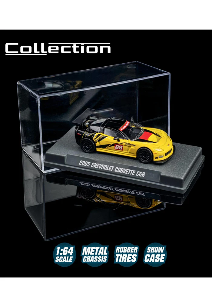 Majorette Collection Metal 2005 Chevrolet Corvette C6R - Yellow / Black - 2025 Card - Image 3