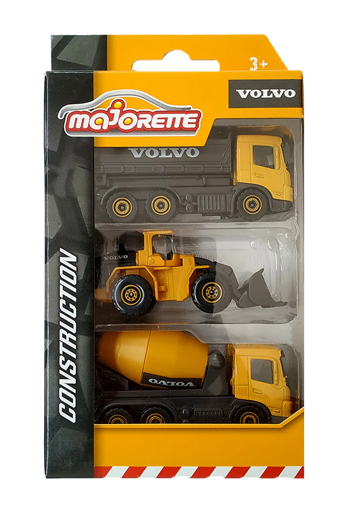 Majorette Construction Volvo Set 2 - Yellow / Black - 2022 Card
