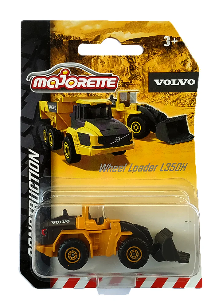 Majorette Construction Volvo Wheel Loader L350H - Yellow / Black - 2022 Card