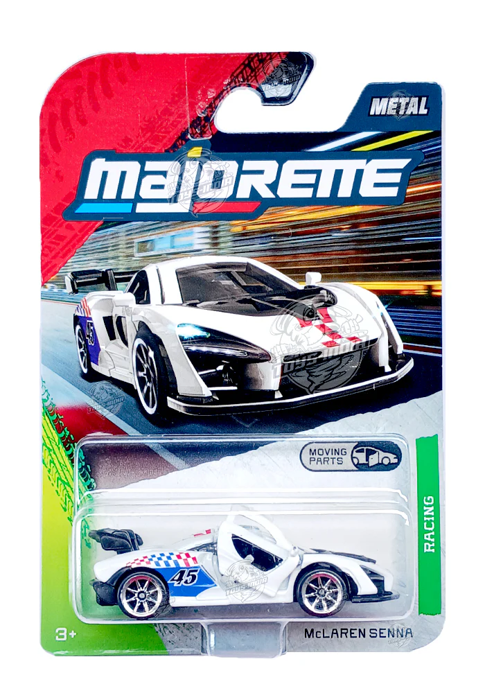 Majorette Racing Cars McLaren Senna - White - 2025 Card (Moving Parts)