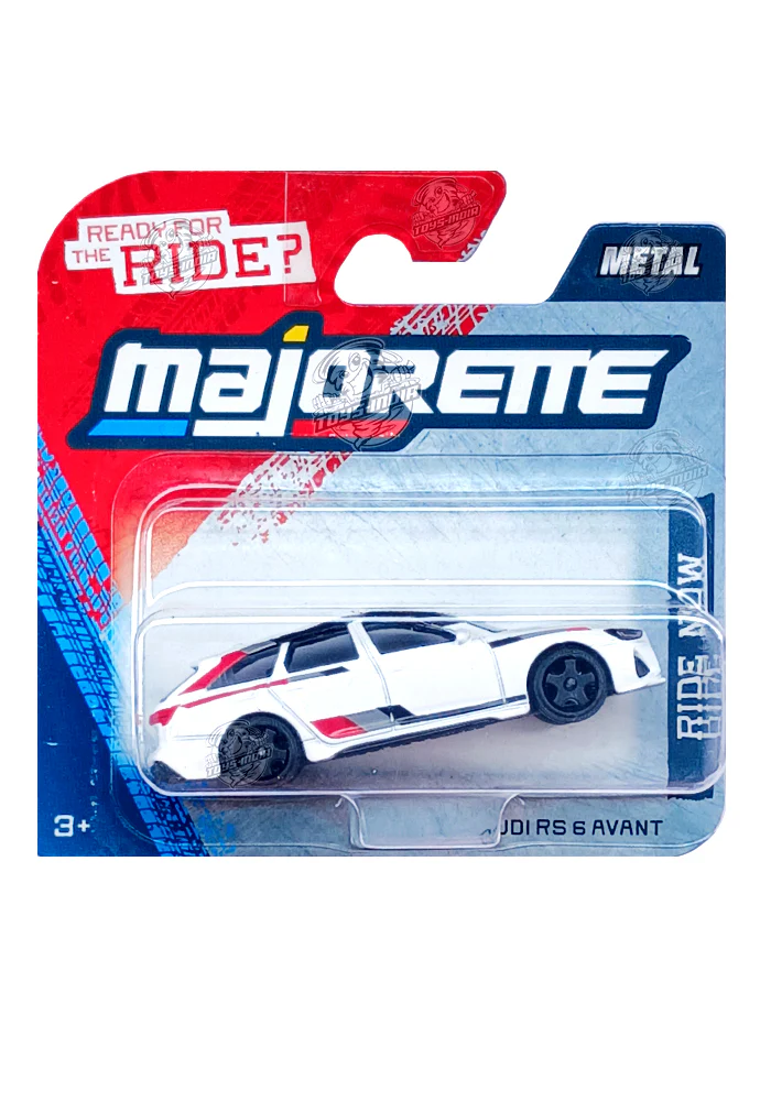 Majorette Ride Now Cars Audi RS 6 Avant - White / Red - 2025 Card