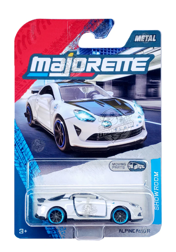 Majorette Showroom Cars Alpine A110R - White - 2025 Card (Moving Parts)
