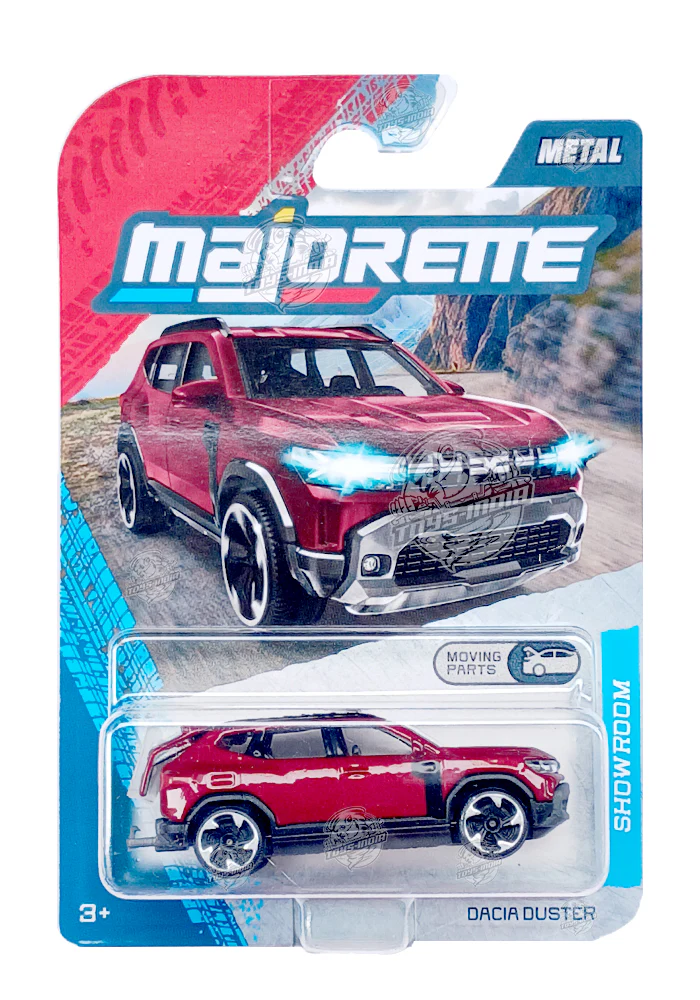 Majorette Showroom Cars Dacia Duster - Red - 2025 Card (Moving Parts)