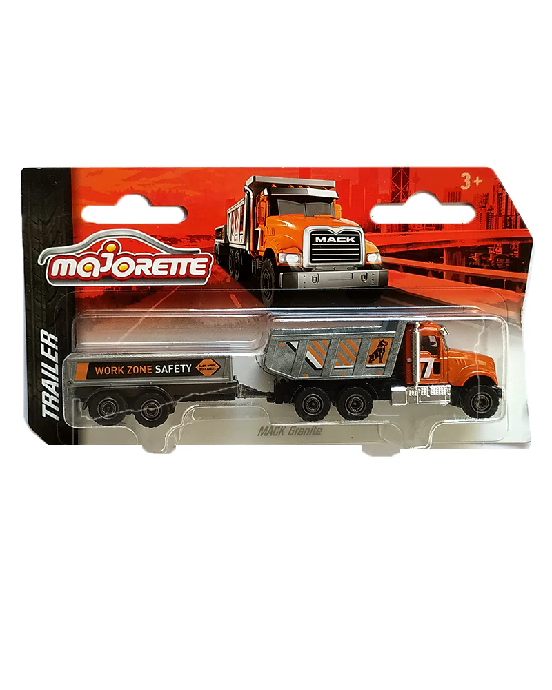 Majorette Trailer Mack Granite - Silver / Orange - 2023 Card