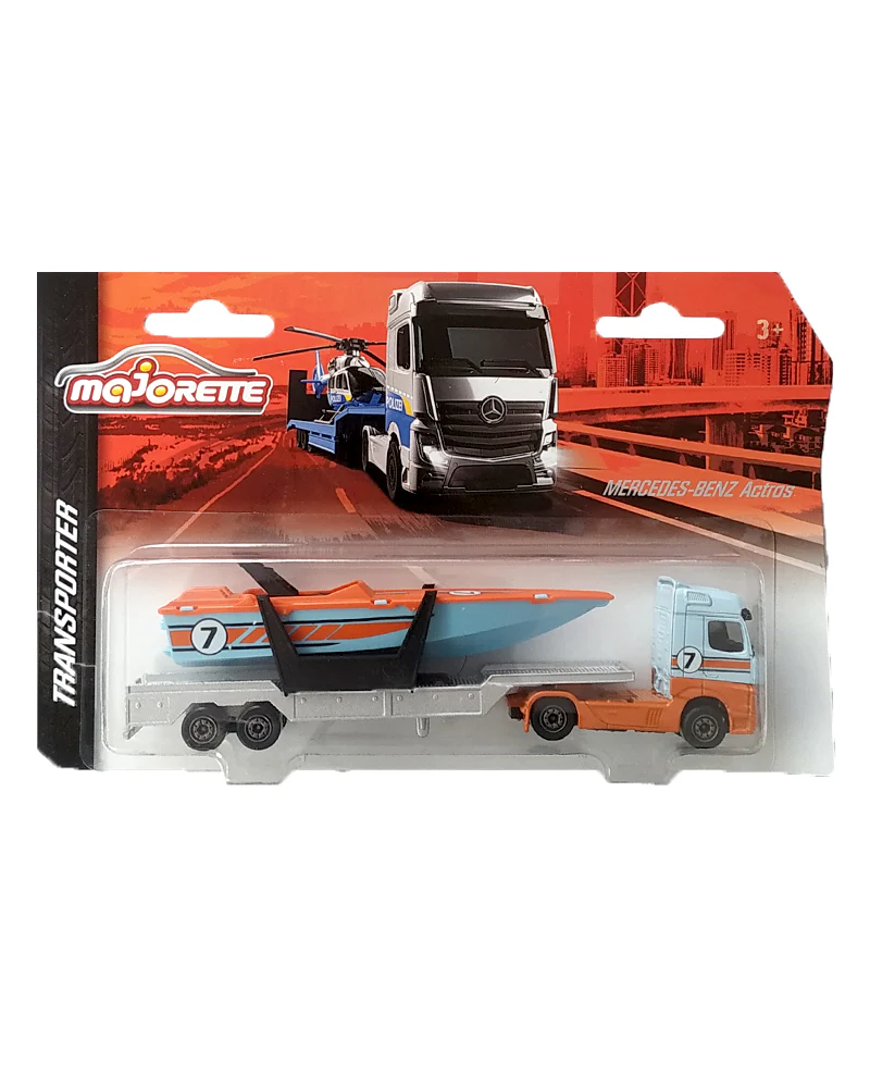 Majorette Transporter Mercedes-Benz Actros - Blue / Orange - 2022 Card