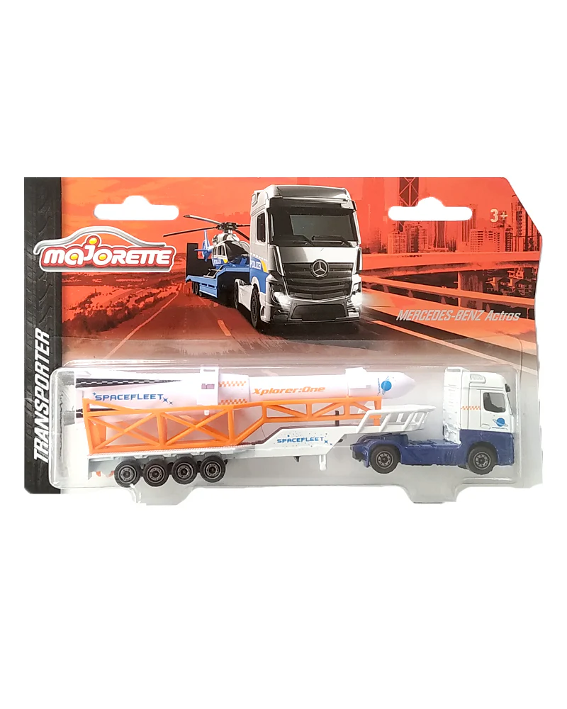 Majorette Transporter Mercedes-Benz Actros - White / Orange - 2022 Card