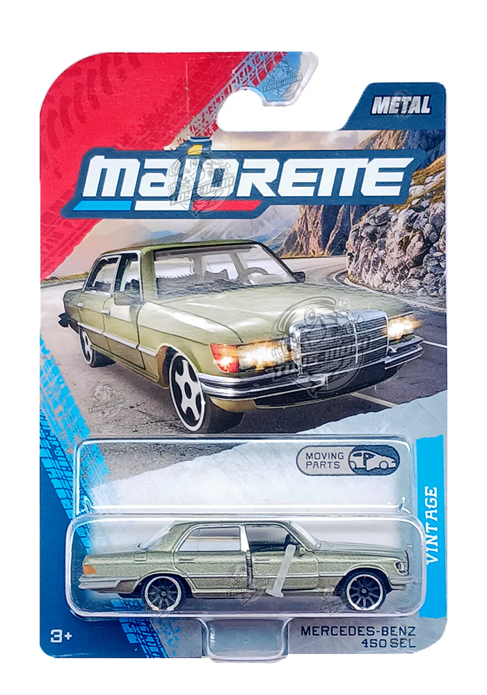 Majorette Vintage Mercedes-Benz 450 SEL - Green - 2025 Card (Moving Parts)