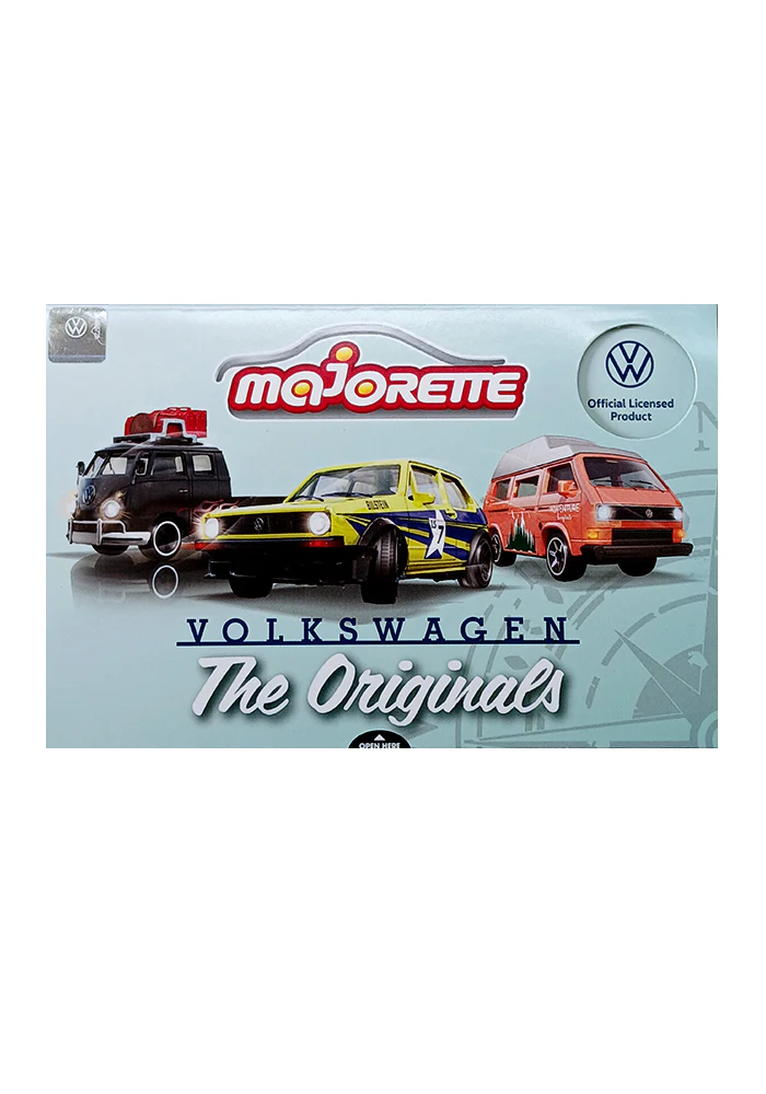Majorette Volkswagen The Originals Edition Volkswagen T1 & Volkswagen T3 & Accessories - Light Green / Orange - 2025 Card - Image 2