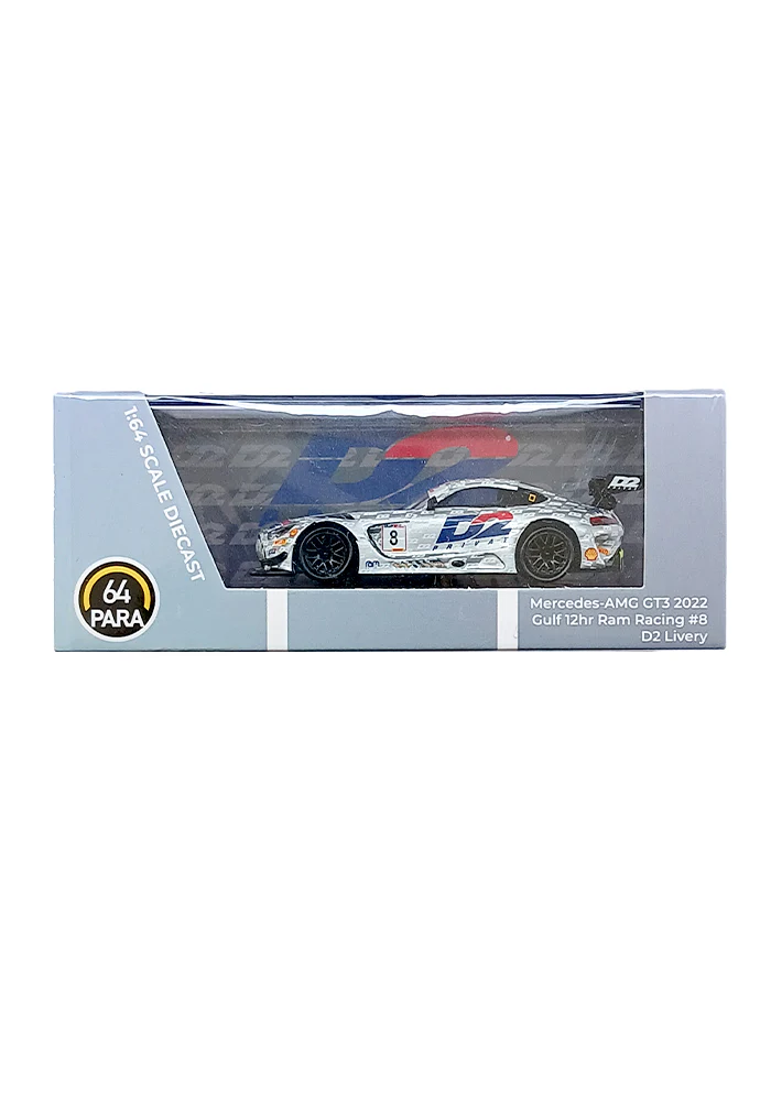 Para64 Mercedes-AMG GT3 2022 Gulf 12H Ram Racing - White (1:64 Scale)