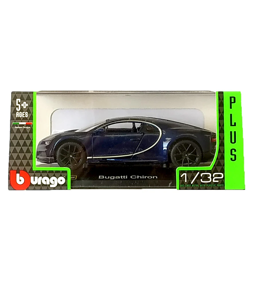 PRE OWNED BURAGO Bugatti Chiron - Blue - 2019 Box (With Display Box) (Scale 1:32)