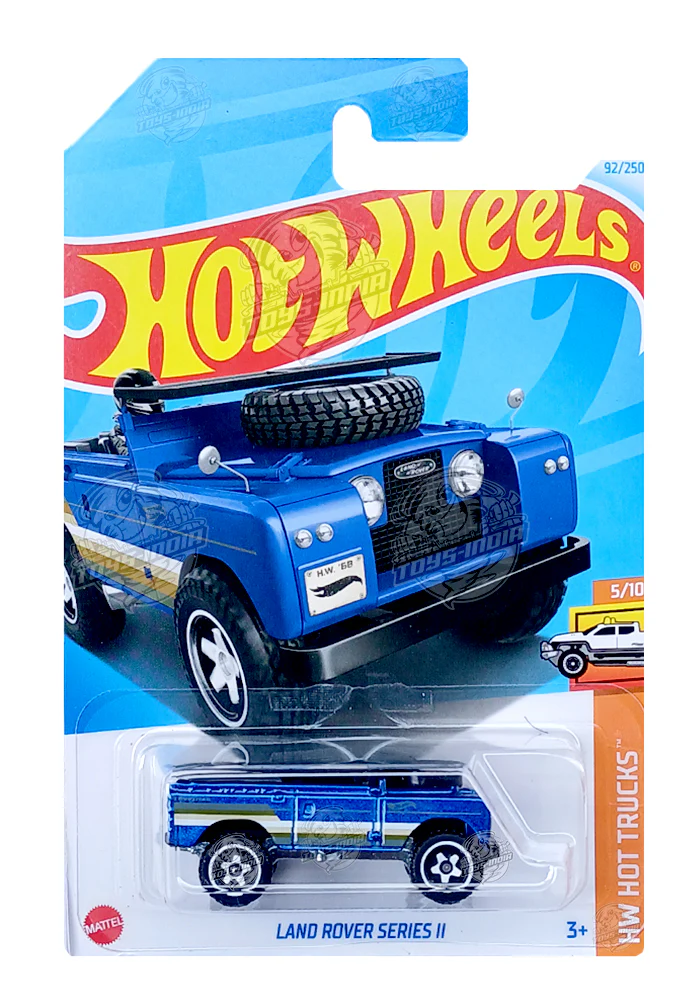 PRE OWNED INDIAN CARD Hot Wheels Land Rover Series II - Blue - 2024 Card