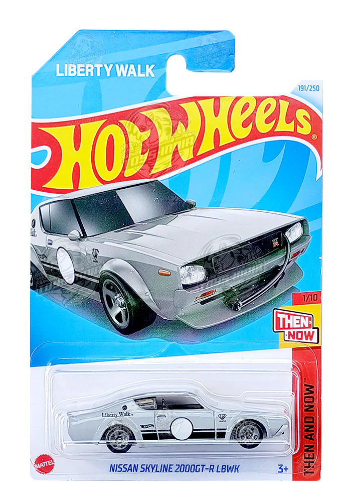 PRE OWNED INDIAN CARD Hot Wheels Nissan Skyline 2000GT-R LBWK - Grey / White - 2024 Card