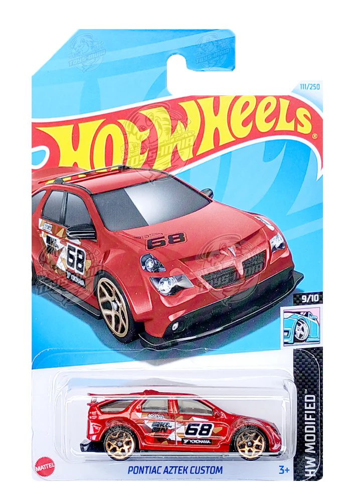 PRE OWNED INDIAN CARD Hot Wheels Pontiac Aztek Custom - Red - 2024 Card
