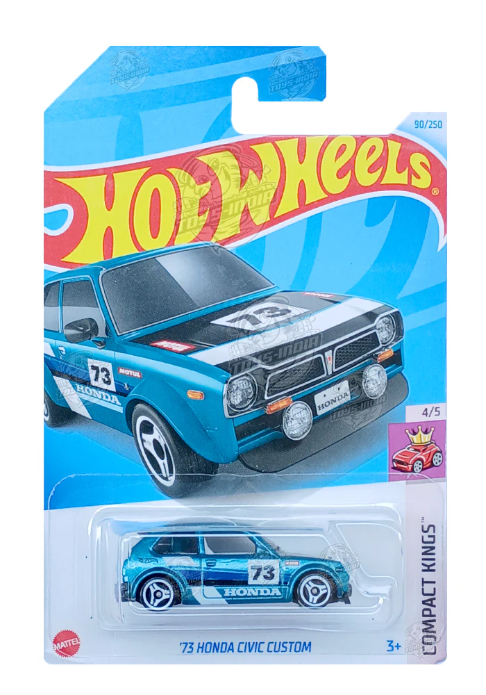 PRE OWNED INDIAN CARD Hot Wheels '73 Honda Civic Custom - Green / White - 2024 Card