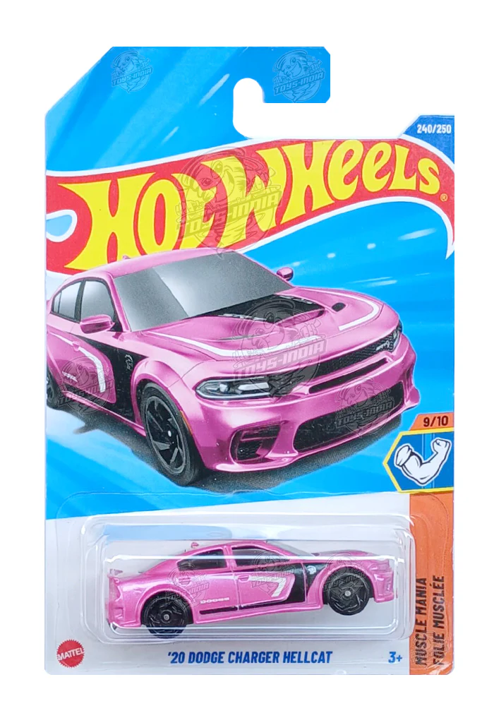 PRE OWNED INDIAN CARD Hot Wheels '20 dodge Charger Hellcat - Pink - 2025 Card