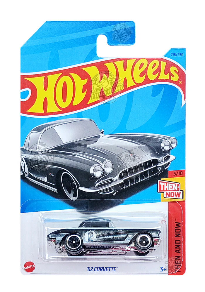 PRE OWNED INDIAN CARD Hot Wheels '62 Corvette - Grey - 2023 Card