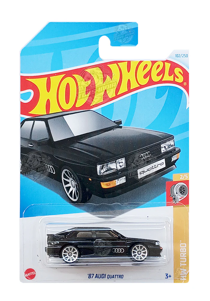 PRE OWNED INDIAN CARD Hot Wheels '87 Audi Quattro - Black - 2024 Card