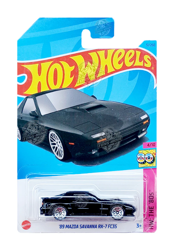 PRE OWNED INDIAN CARD Hot Wheels '89 Mazda Savanna RX-7 FC35 - Black - 2023 Card