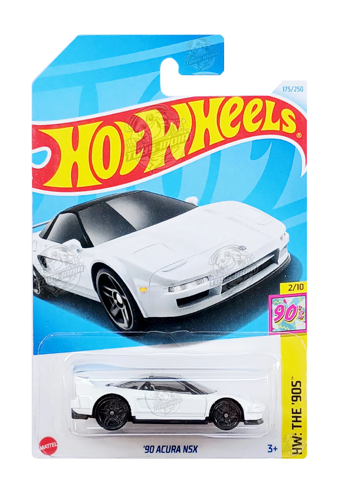 PRE OWNED INDIAN CARD Hot Wheels '90 Acura NSX - White - 2024 Card