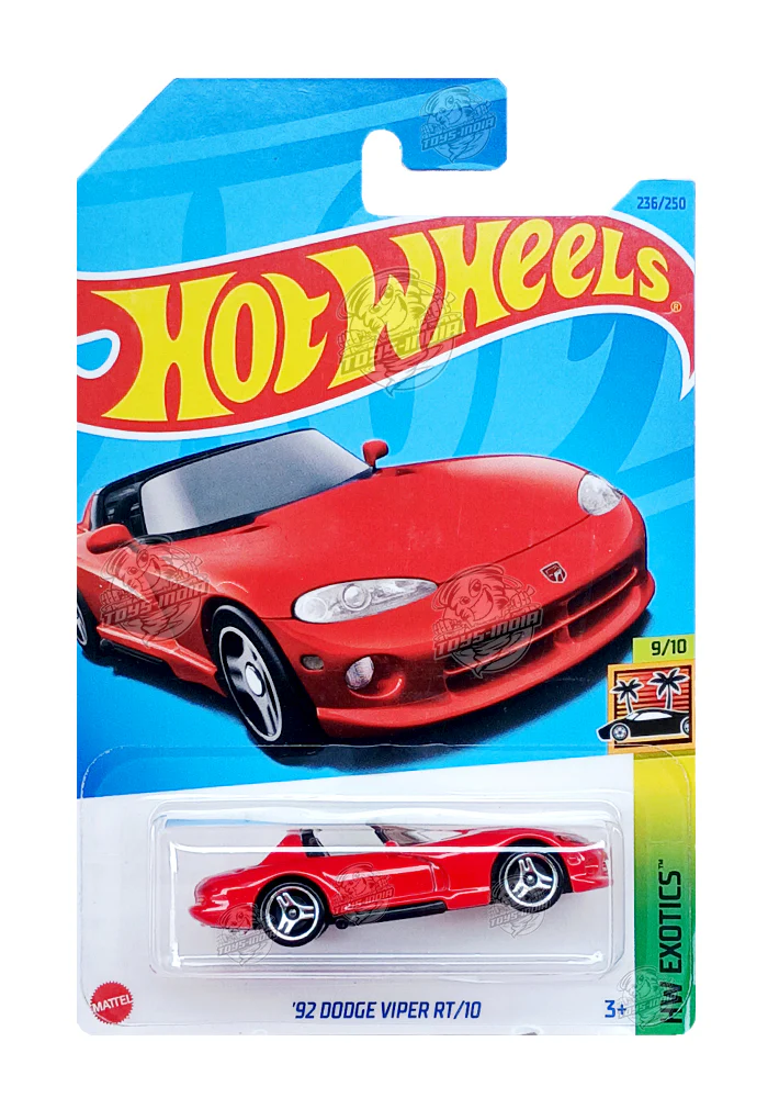PRE OWNED INDIAN CARD Hot Wheels '92 Dodge Viper RT/10 - Red - 2023 Card
