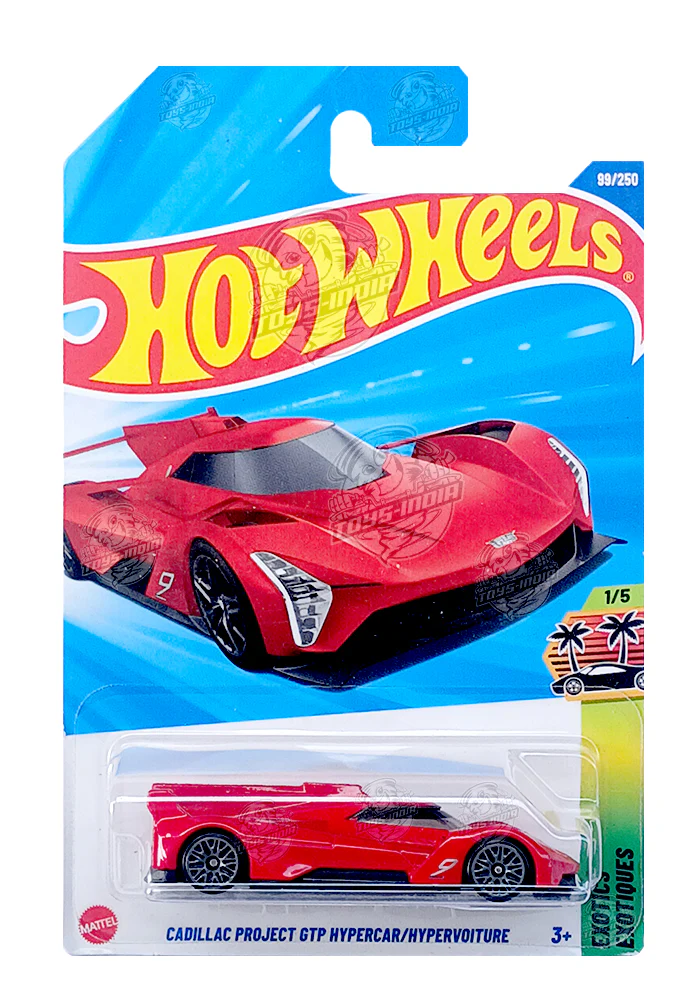 PRE OWNED INDIAN CARD Hot Wheels Cadillac Project GTP Hypercar - Red - 2025 Card